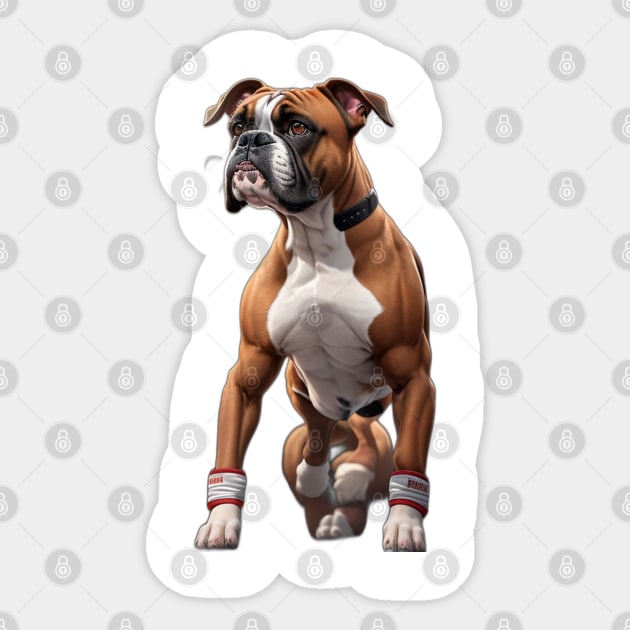 Boxer Dog Sticker by Moulezitouna